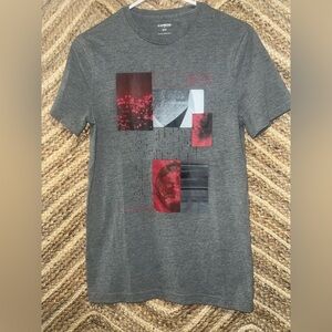 Express Men's NYC Graphic Short Sleeve Tshirt, Grey & Red,Size XS